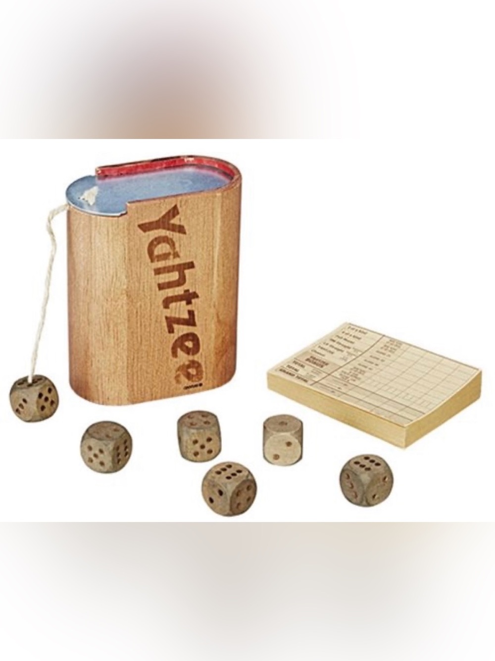 Yahtzee Classic Rustic Wooden Dice Set - Natural Wood Finish